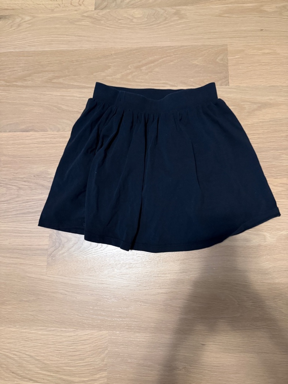 Lands' End Girls Black Pleated Skort with Elastic Waist size S 7-8